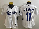 Women's Los Angeles Dodgers #11 Roki Sasaki White Cool Base Stitched Jersey,baseball caps,new era cap wholesale,wholesale hats